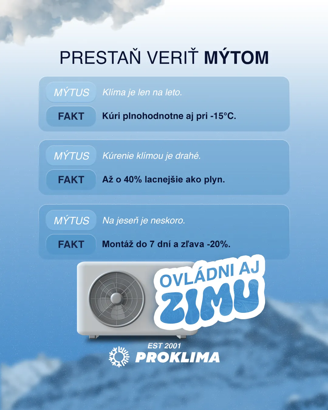 Príspevok Proklima: prestaň veriť mýtom o klimatizácii