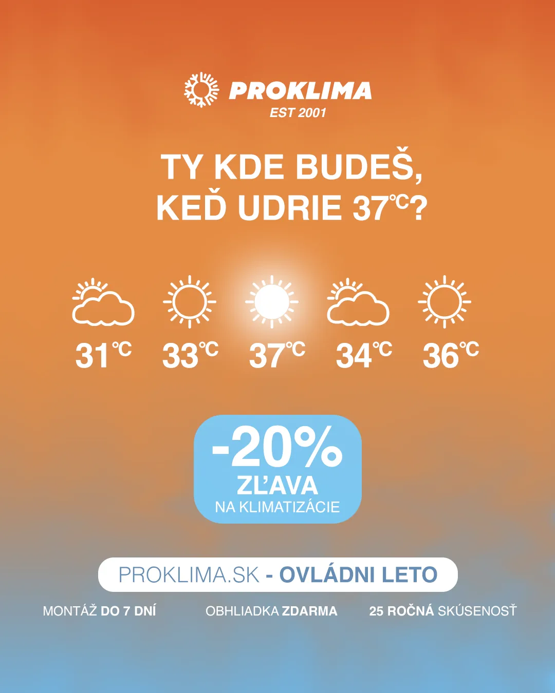 Príspevok Proklima: ty kde budeš, keď udrie 37 °C? Zľava 20 %